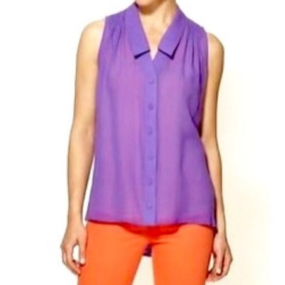 Jeunesse Black Silk Sleeveless Sheer Blouse Button Down Tank Size Large L - Picture 4 of 10